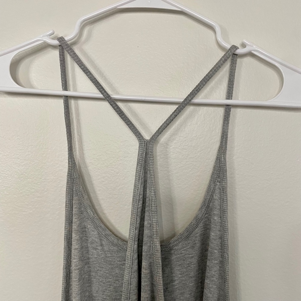 Grey Ribbed Racerback Tank Dress - Picture 15 of 15